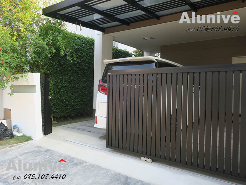 Renovate Aluminium Single Run Sliding Gate @Sedtasiri Onnuch Srinakarin